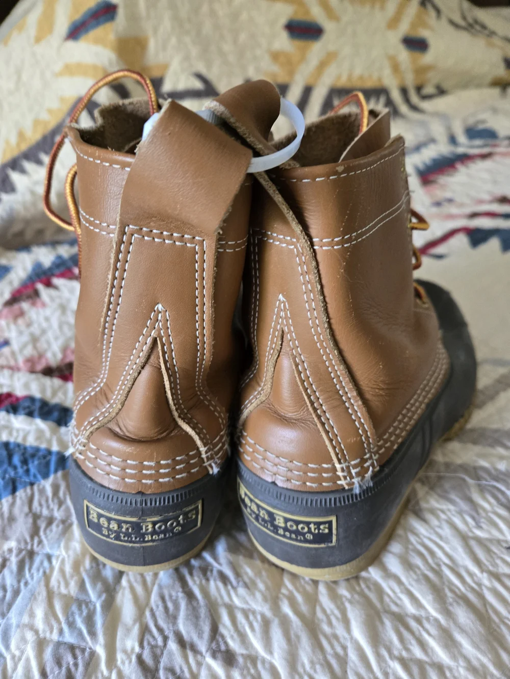 L.L. Bean Brown Leather and Black Rubber Duck Boots Men's Size 7 Medium